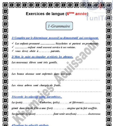 Exercices langues corrigés Mr Khemais Aouissaoui
