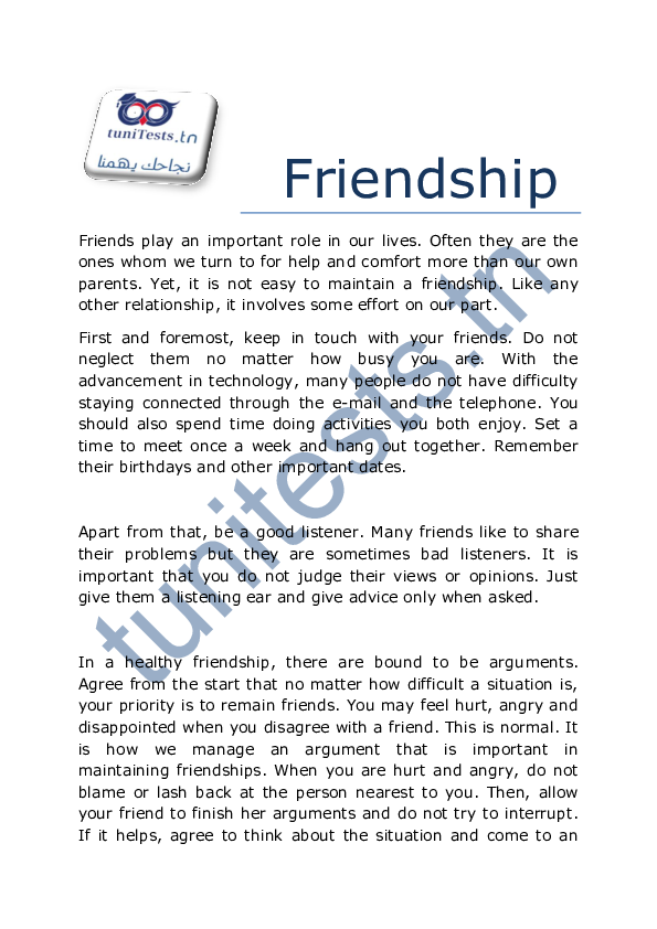 _cours__-2eme_annee_secondaire-anglais-writing about friendship --
